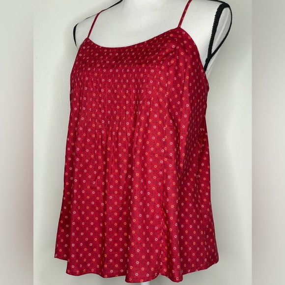Julie Brown NY Women Rust W/ White & Orange Daisy Print Cami Tank Top NWT Sz M - Picture 3 of 7